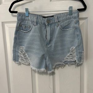 INDIGO REIN Light Wash Denim Shorts